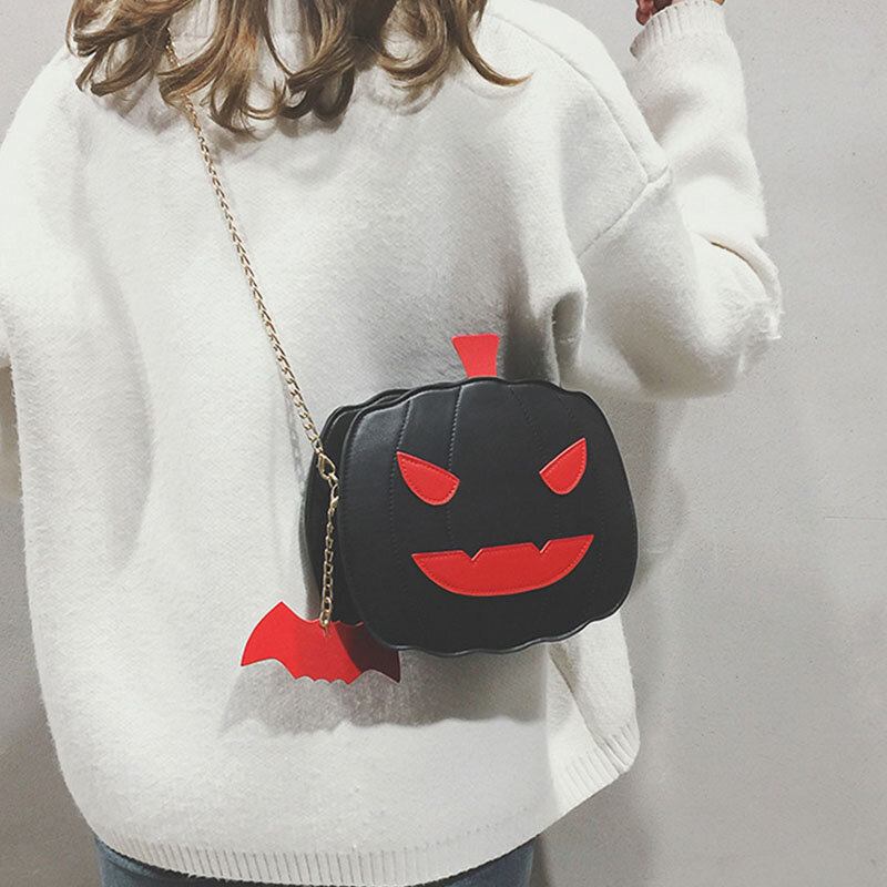 Kvinder Patchwork-kæder Halloween-græskartaske Crossbody-taske