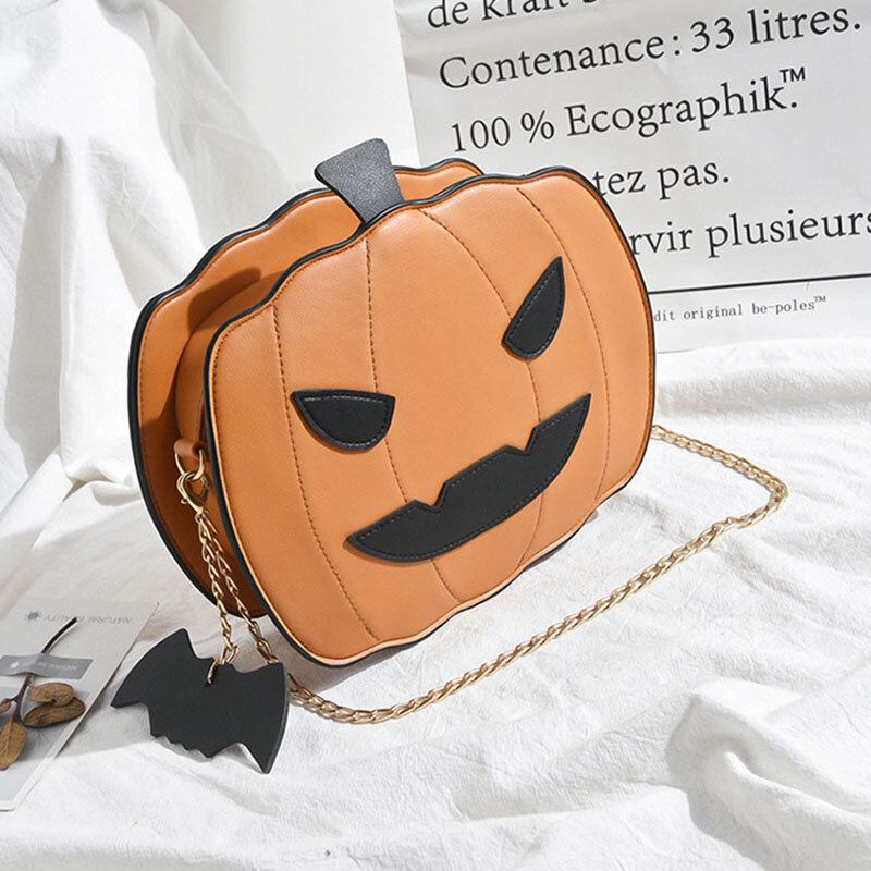 Kvinder Patchwork-kæder Halloween-græskartaske Crossbody-taske