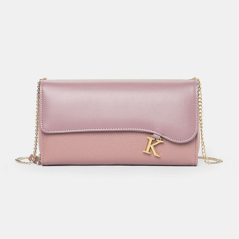 Kvinder Pu-kæder 6.3 Tommer Telefon Solid Letter Crossbody-taske