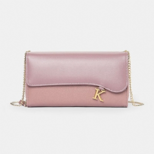 Kvinder Pu-kæder 6.3 Tommer Telefon Solid Letter Crossbody-taske