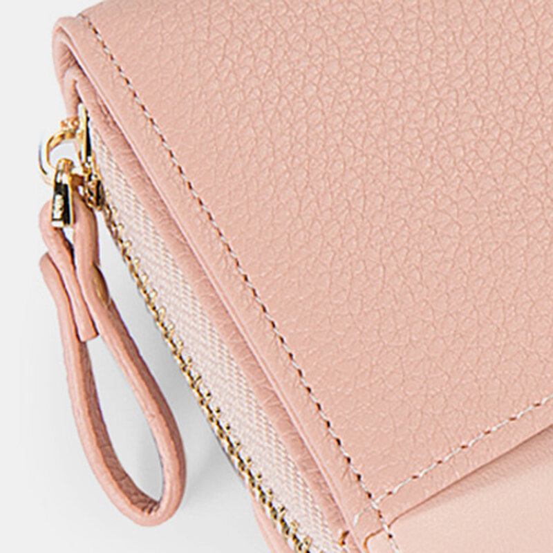 Kvinder Pu-kæder 6.3 Tommer Telefon Solid Letter Crossbody-taske