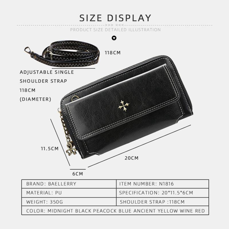 Kvinder Pu Læder Cross Flower Tassel Stor Kapacitet Multi-card Slot Telefontaske Crossbody Taske Skuldertaske