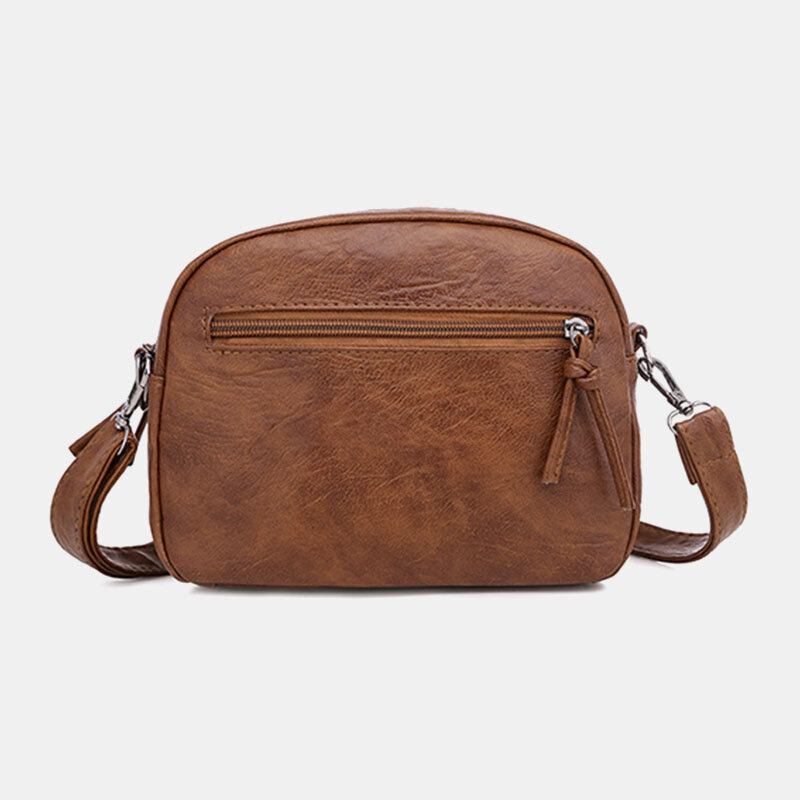 Kvinder Pu Læder Multi-pocket Retro Fashion 6.3 Tommer Telefontaske Blød Crossbody Tasker Skuldertaske