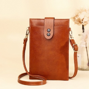 Kvinder Pu Læder Retro 6.3 Tommer Telefontaske Mini Multi-card Slot Crossbody Tasker Skuldertaske