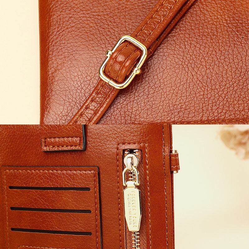 Kvinder Pu Læder Retro 6.3 Tommer Telefontaske Mini Multi-card Slot Crossbody Tasker Skuldertaske