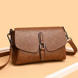 Kvinder Retro Kunstlæder Vandtæt Magnetisk Snap Skuldertaske 6.5 Tommer Telefontaske Crossbody Taske