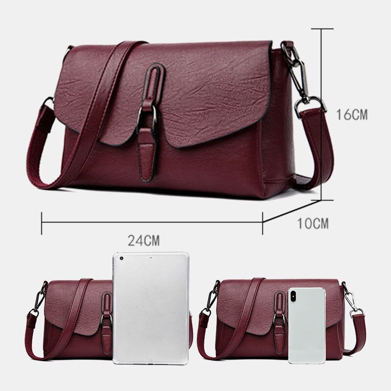 Kvinder Retro Kunstlæder Vandtæt Magnetisk Snap Skuldertaske 6.5 Tommer Telefontaske Crossbody Taske