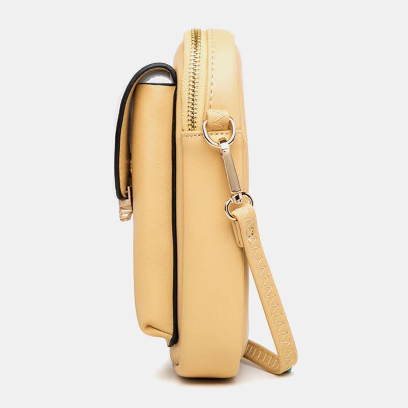 Kvinder Solid Lynlås Telefontaske Crossbody Taske Skuldertaske