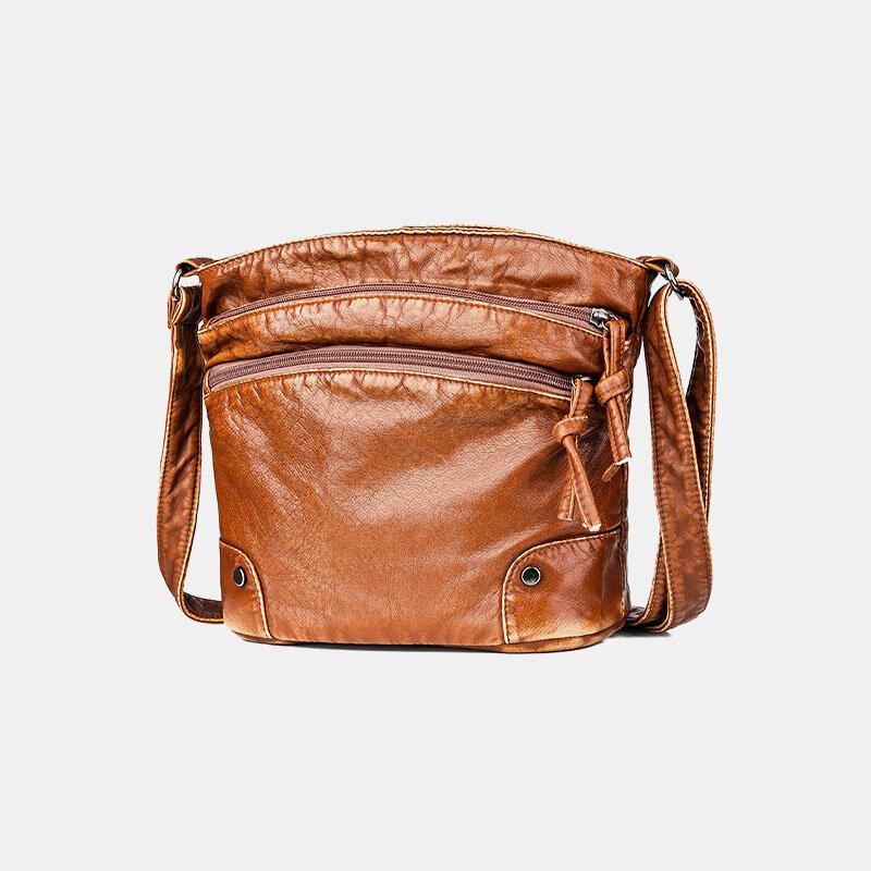 Kvinder Solid Multi-pocket Midaldrende Crossbody Taske Skuldertaske