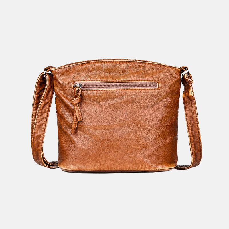 Kvinder Solid Multi-pocket Midaldrende Crossbody Taske Skuldertaske