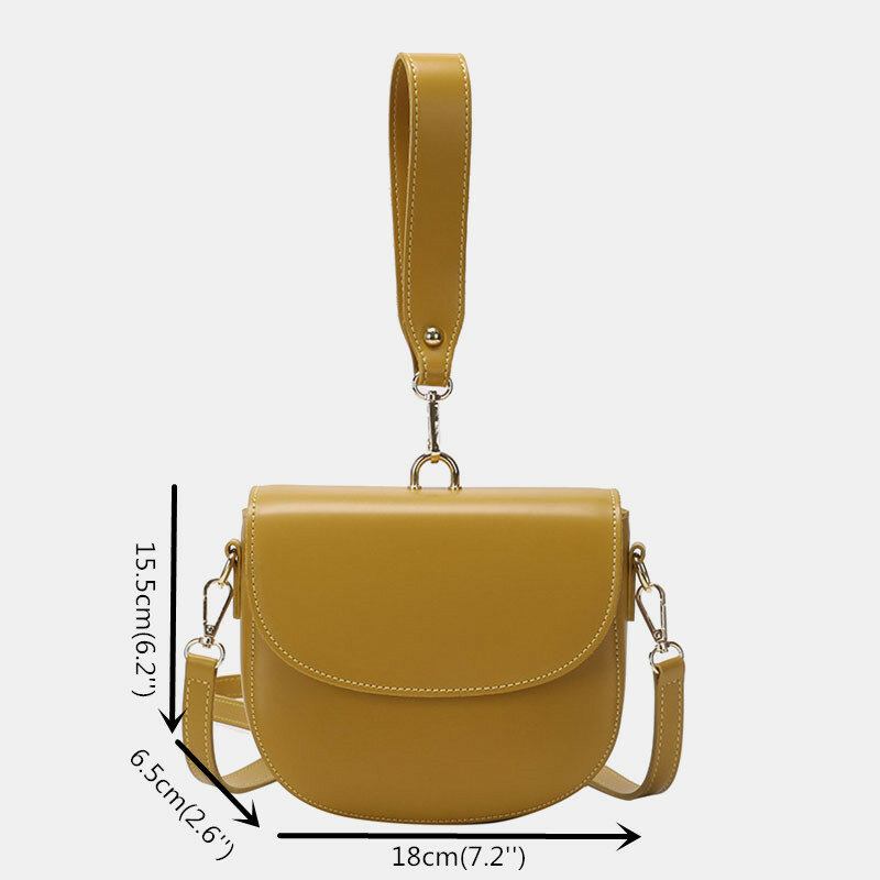 Kvinder Uregelmæssig Form Solid Saddle Taske Satchel Skuldertaske