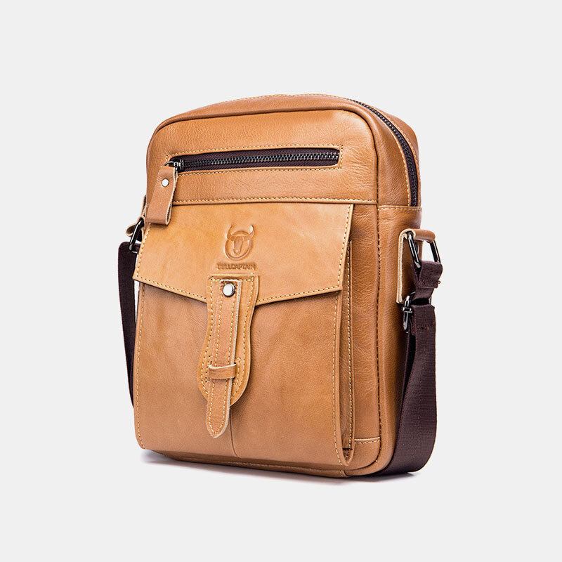 Mænd Ægte Læder Multi-pocket Anti-tyveri Crossbody Taske Skuldertaske