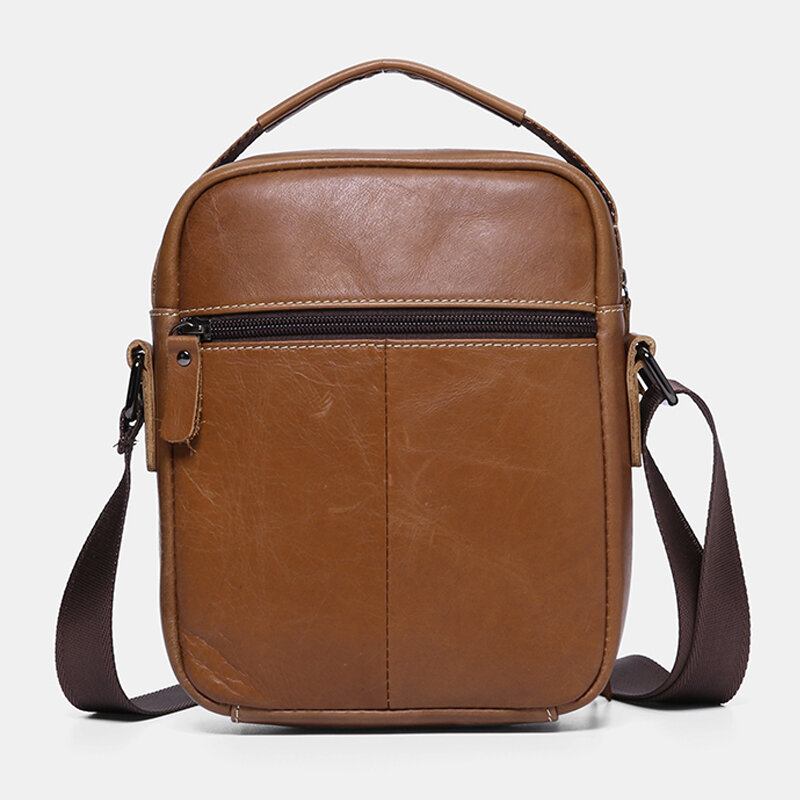 Mænd Ægte Læder Multi-pocket Casual Crossbody Taske Skuldertaske