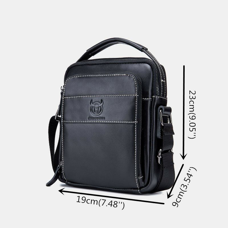 Mænd Ægte Læder Multi-pocket Casual Crossbody Taske Skuldertaske