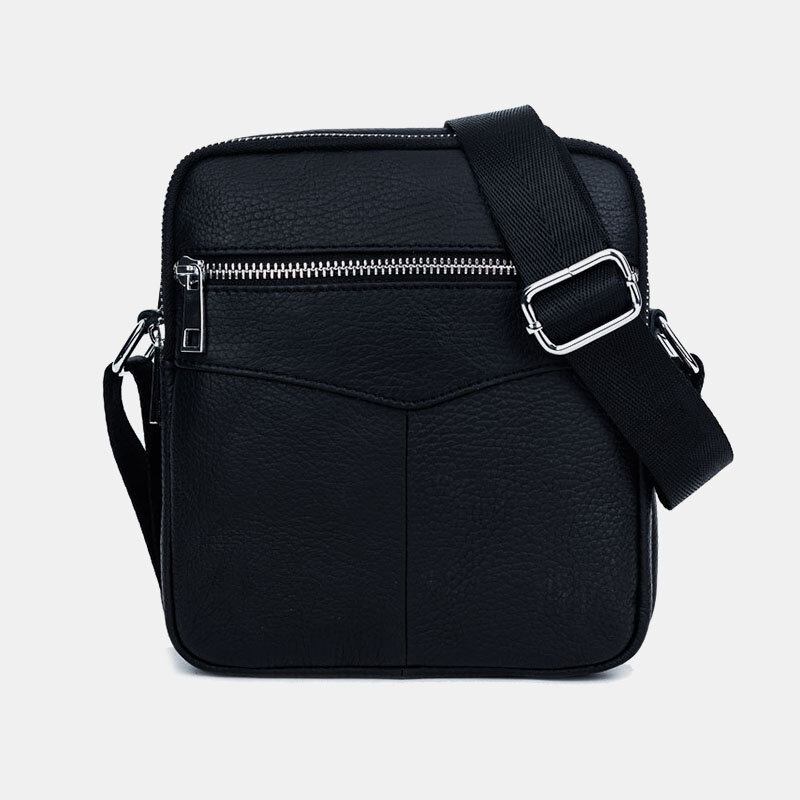 Mænd Ægte Læder Multifunktion Vandtæt Anti-tyveri Telefontaske Crossbody Taske Skuldertaske