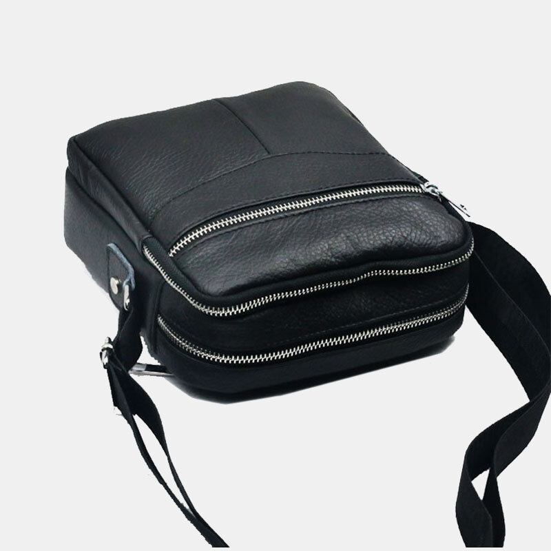 Mænd Ægte Læder Multifunktion Vandtæt Anti-tyveri Telefontaske Crossbody Taske Skuldertaske