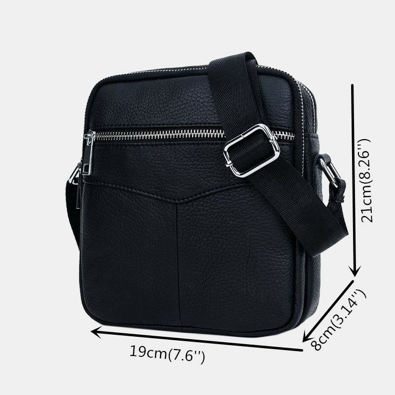 Mænd Ægte Læder Multifunktion Vandtæt Anti-tyveri Telefontaske Crossbody Taske Skuldertaske