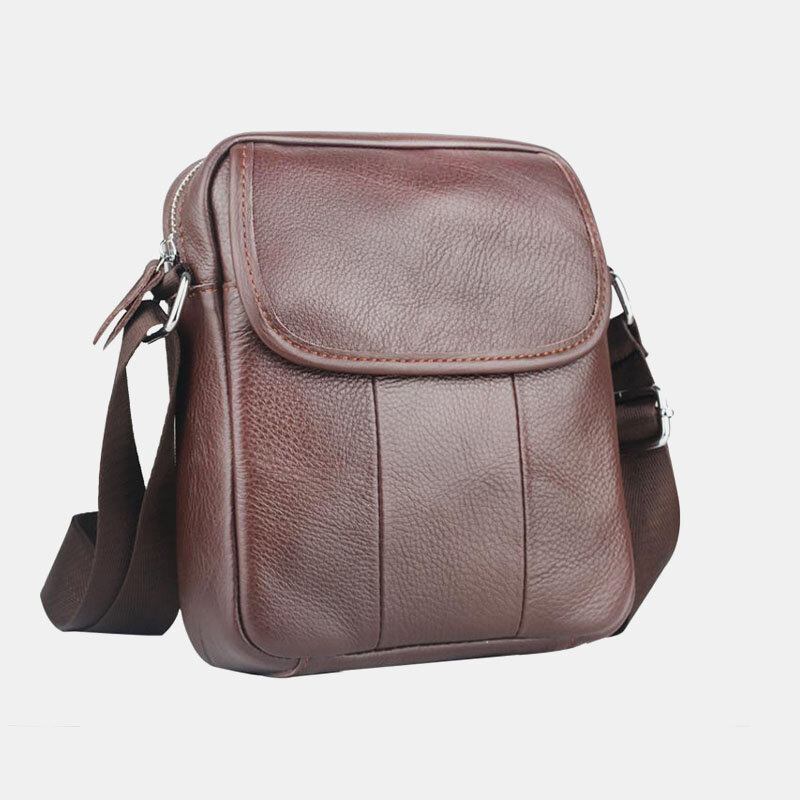 Mænd Ægte Læder Vandtæt Multifunktion Anti-tyveri Casual Crossbody Taske Skuldertaske