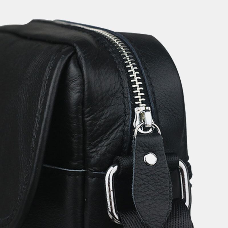 Mænd Ægte Læder Vandtæt Multifunktion Anti-tyveri Casual Crossbody Taske Skuldertaske