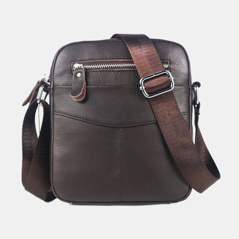 Mænd Ægte Læder Vandtæt Multifunktion Multi-layer Crossbody Taske Skuldertaske