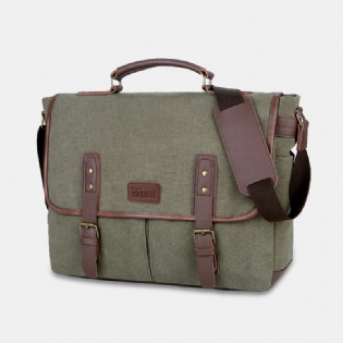 Mænd Canvas Multi-lomme Slidfast Vintage Business Messenger Taske Laptoptaske Crossbody Taske Håndtaske