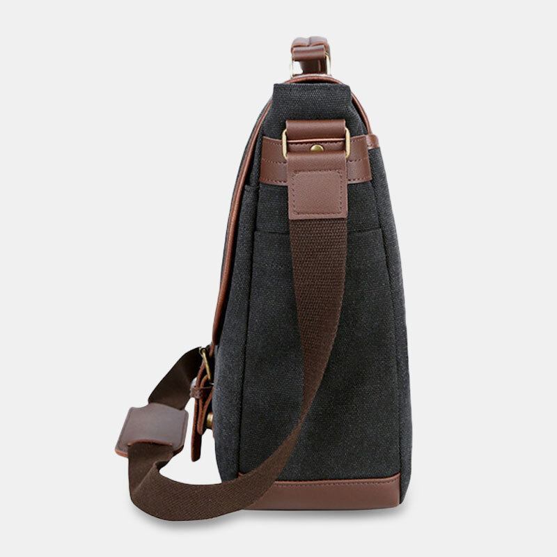 Mænd Canvas Multi-lomme Slidfast Vintage Business Messenger Taske Laptoptaske Crossbody Taske Håndtaske