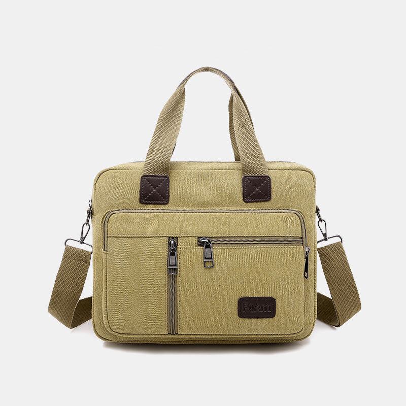 Mænd Canvas Multi-pocket Stor Kapacitet Anti-tyveri Crossbody Taske