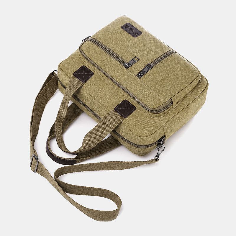 Mænd Canvas Multi-pocket Stor Kapacitet Anti-tyveri Crossbody Taske