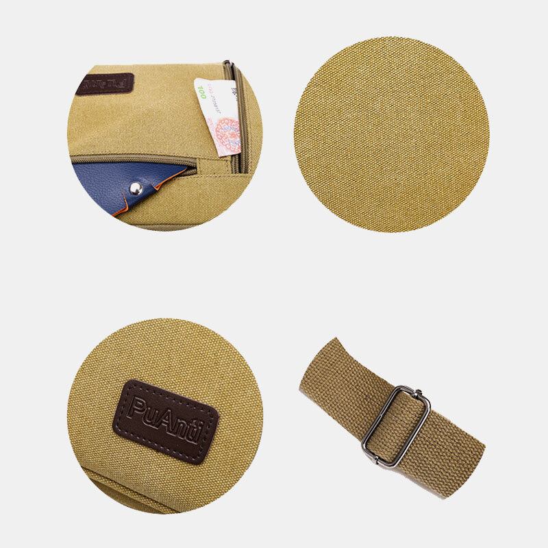 Mænd Canvas Multi-pocket Stor Kapacitet Anti-tyveri Crossbody Taske