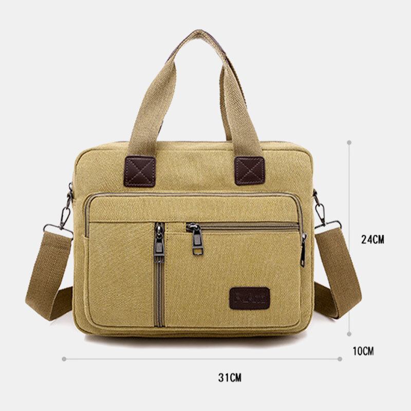 Mænd Canvas Multi-pocket Stor Kapacitet Anti-tyveri Crossbody Taske