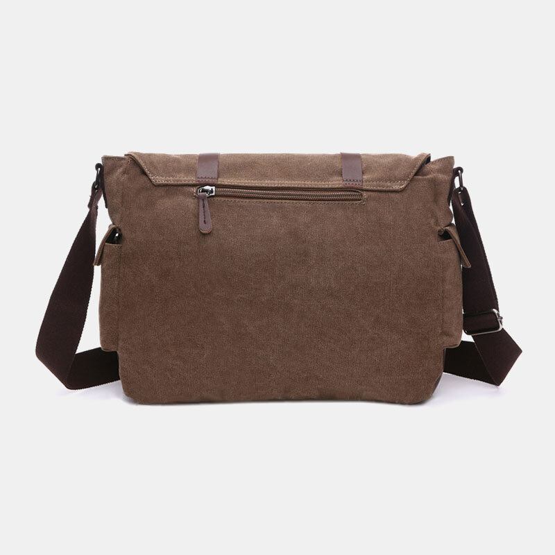 Mænd Canvas Ryg Tyverisikret Lynlåslomme Crossbody-tasker Casual Stor Kapacitet 6.3 Tommer Telefontaske Skuldertaske