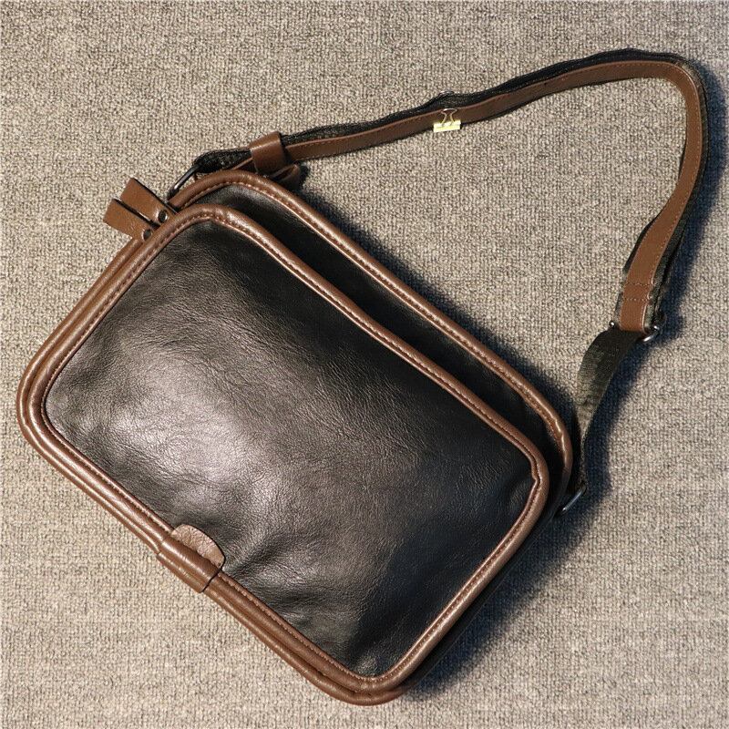 Mænd Casual Blødt Læderryg Anti-tyveri Lomme Crossbody Tasker Messenger Skuldertaske