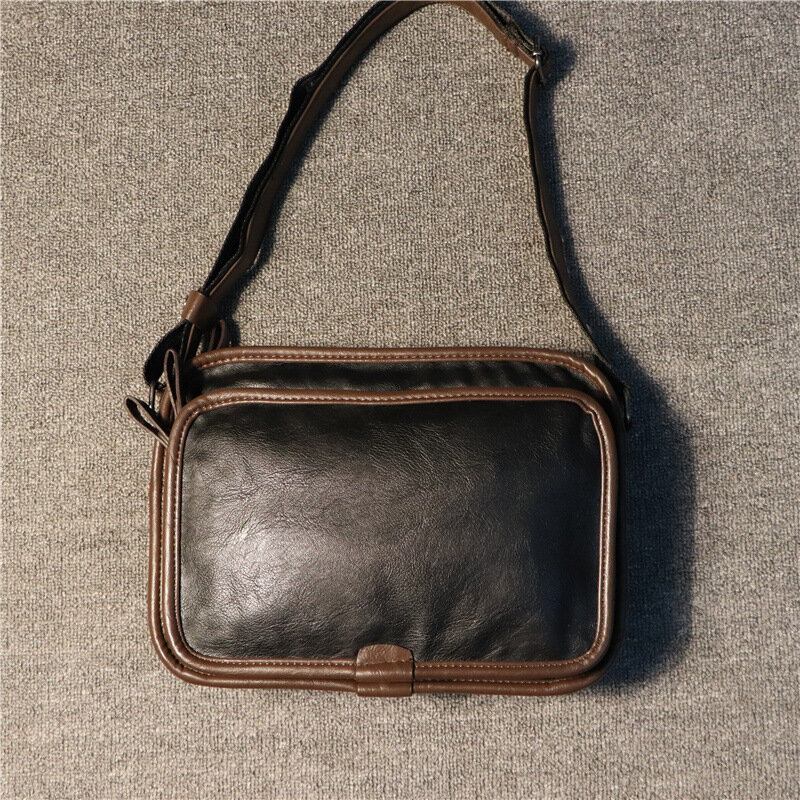 Mænd Casual Blødt Læderryg Anti-tyveri Lomme Crossbody Tasker Messenger Skuldertaske