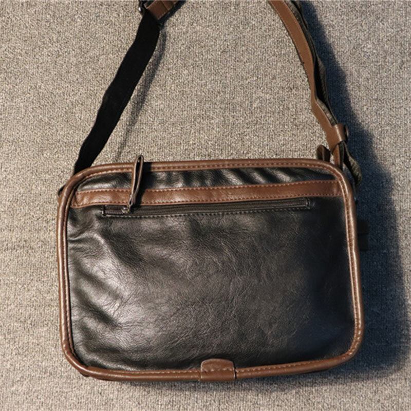 Mænd Casual Blødt Læderryg Anti-tyveri Lomme Crossbody Tasker Messenger Skuldertaske