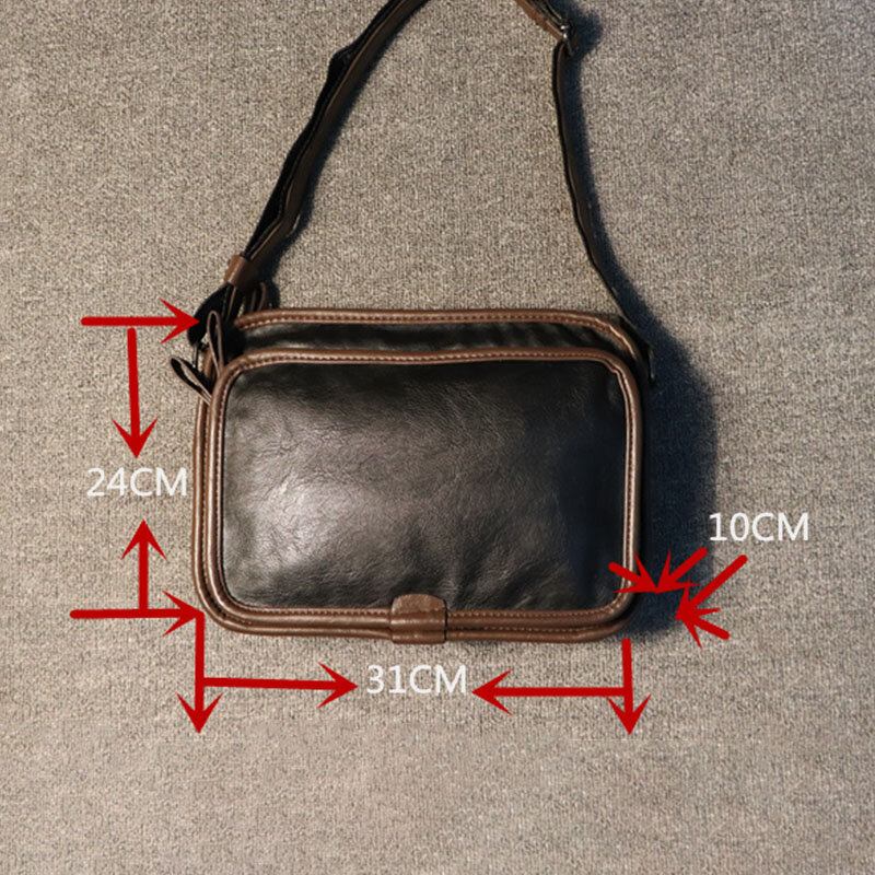 Mænd Casual Blødt Læderryg Anti-tyveri Lomme Crossbody Tasker Messenger Skuldertaske