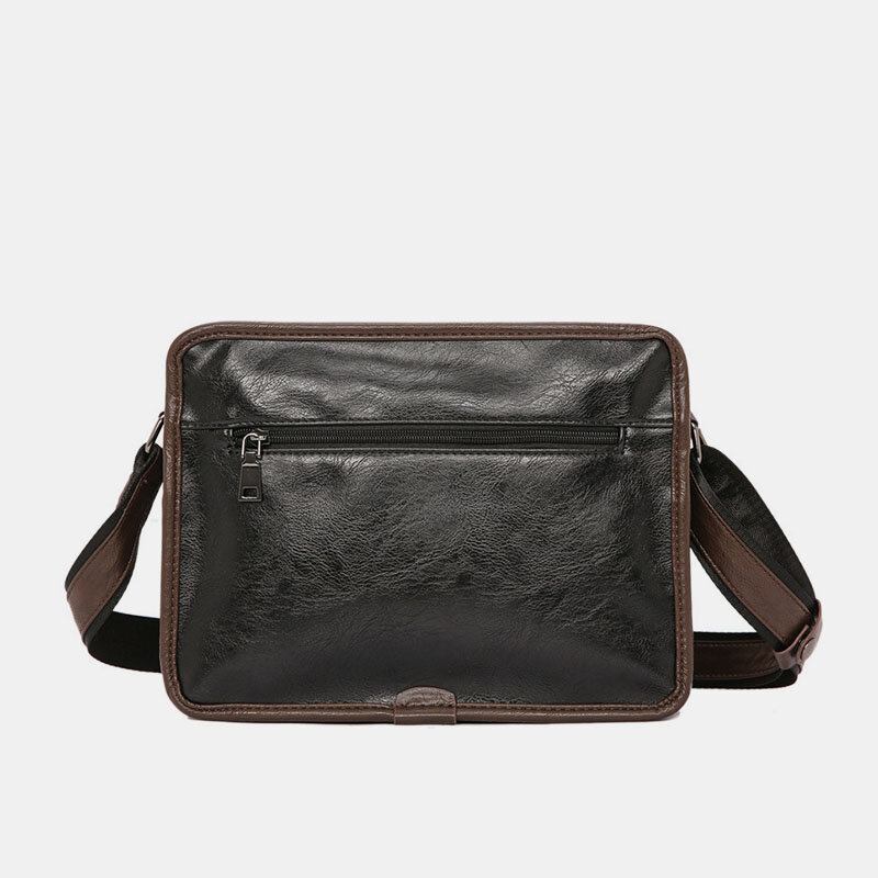 Mænd Dobbeltlags Crossbody Tasker Med Flere Lommer Mode Afslappet Hovedtelefon Huldesign 14 Tommer Bærbar Taske Skuldertaske