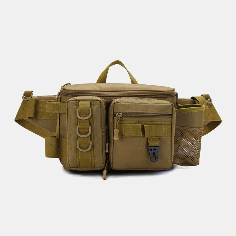 Mænd Fish Taske Multi-lommer Outdoor Tactical Taske Crossbody Taske Taljetaske Oxford Camo Mønster