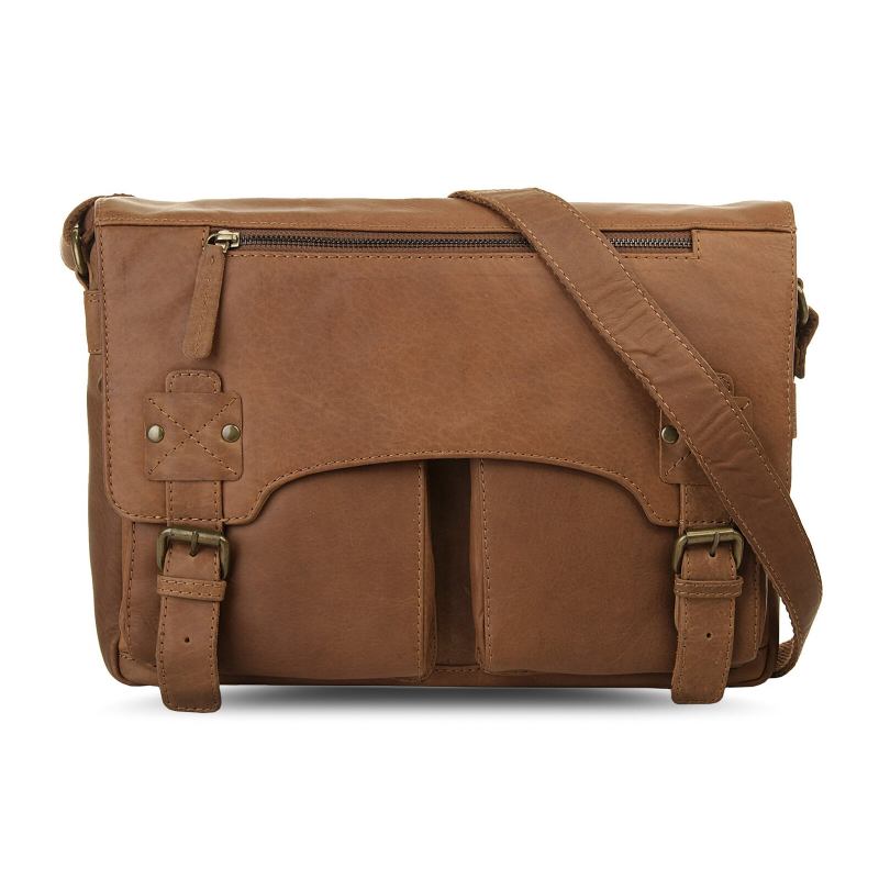 Mænd Kunstlæder Vintage Business Stor Kapacitet Multi-compartment Cover Magnetisk Spænde Crossbody Taske