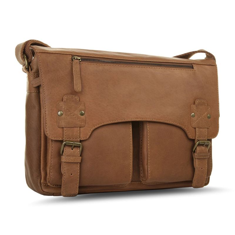 Mænd Kunstlæder Vintage Business Stor Kapacitet Multi-compartment Cover Magnetisk Spænde Crossbody Taske