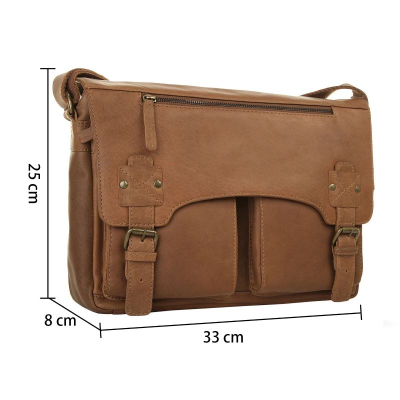 Mænd Kunstlæder Vintage Business Stor Kapacitet Multi-compartment Cover Magnetisk Spænde Crossbody Taske