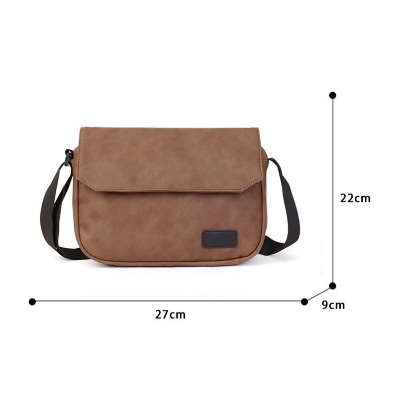 Mænd Kunstlæder Vintage Vandtæt Crossbody Taske Cover Mobiltelefon Pocket Messenger Bag