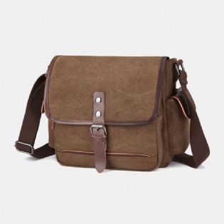 Mænd Lærred Med Stor Kapacitet Vandtæt Vintage Bærbar Messenger Taske Skuldertaske Crossbody Taske