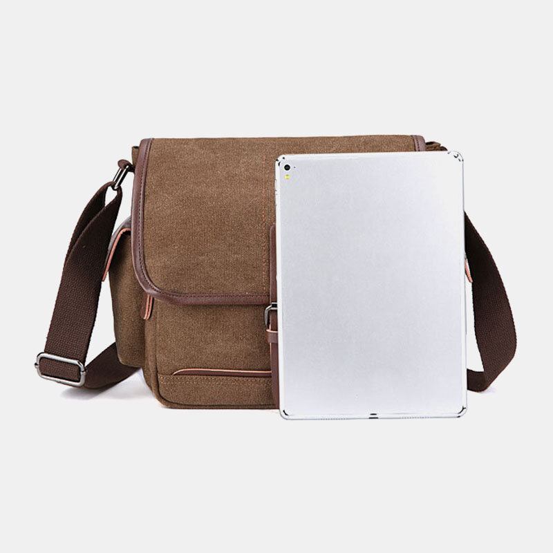 Mænd Lærred Med Stor Kapacitet Vandtæt Vintage Bærbar Messenger Taske Skuldertaske Crossbody Taske