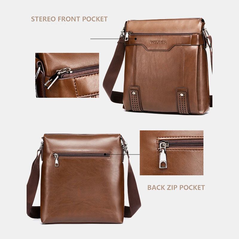 Mænd Large Capacity Crossbody Tasker Med Flere Lommer Casual Slidbestandig 6.5 Tommer Telefontaske Messenger Taske Skuldertaske