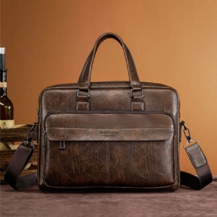 Mænd Large Capacity Vintage 13 Tommer Computertaske Messenger Taske Crossbody Tasker Skuldertaske Briefcase