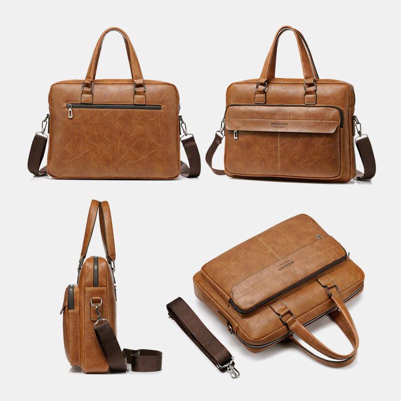 Mænd Large Capacity Vintage 13 Tommer Computertaske Messenger Taske Crossbody Tasker Skuldertaske Briefcase