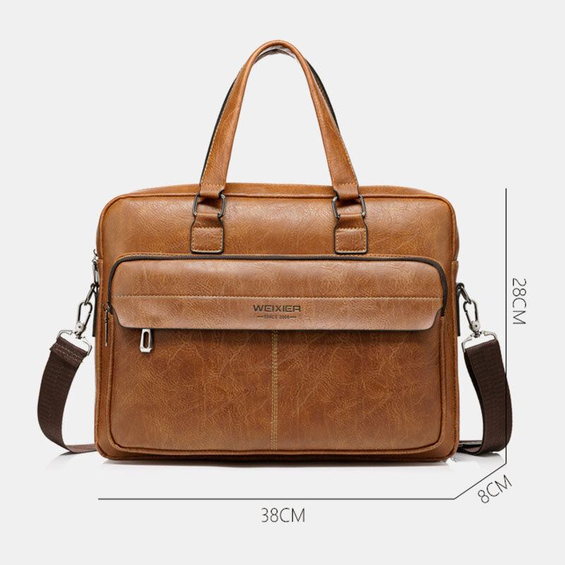 Mænd Large Capacity Vintage 13 Tommer Computertaske Messenger Taske Crossbody Tasker Skuldertaske Briefcase