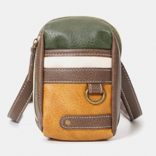 Mænd Mini Syning Farve Casual Crossbody Tasker Aftagelig Skulderrem All-match 6.5 Tommer Telefontaske