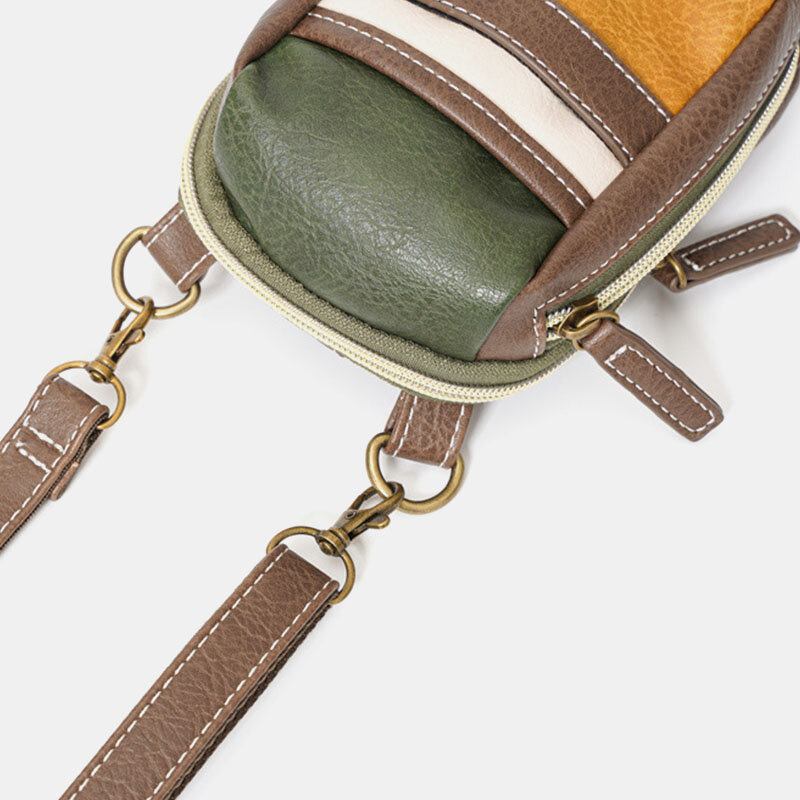 Mænd Mini Syning Farve Casual Crossbody Tasker Aftagelig Skulderrem All-match 6.5 Tommer Telefontaske