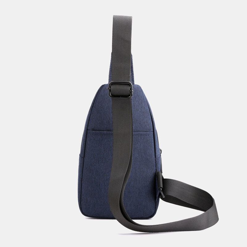 Mænd Øretelefon Hul Stor Kapacitet Multi-lomme Vandtæt Crossbody Taske Sling Bag